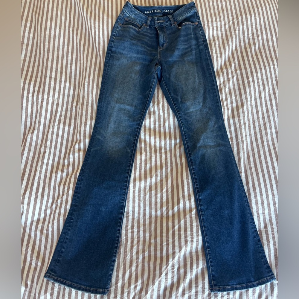 American Eagle Outfitters Women's Dark Blue Boot Cut Jeans